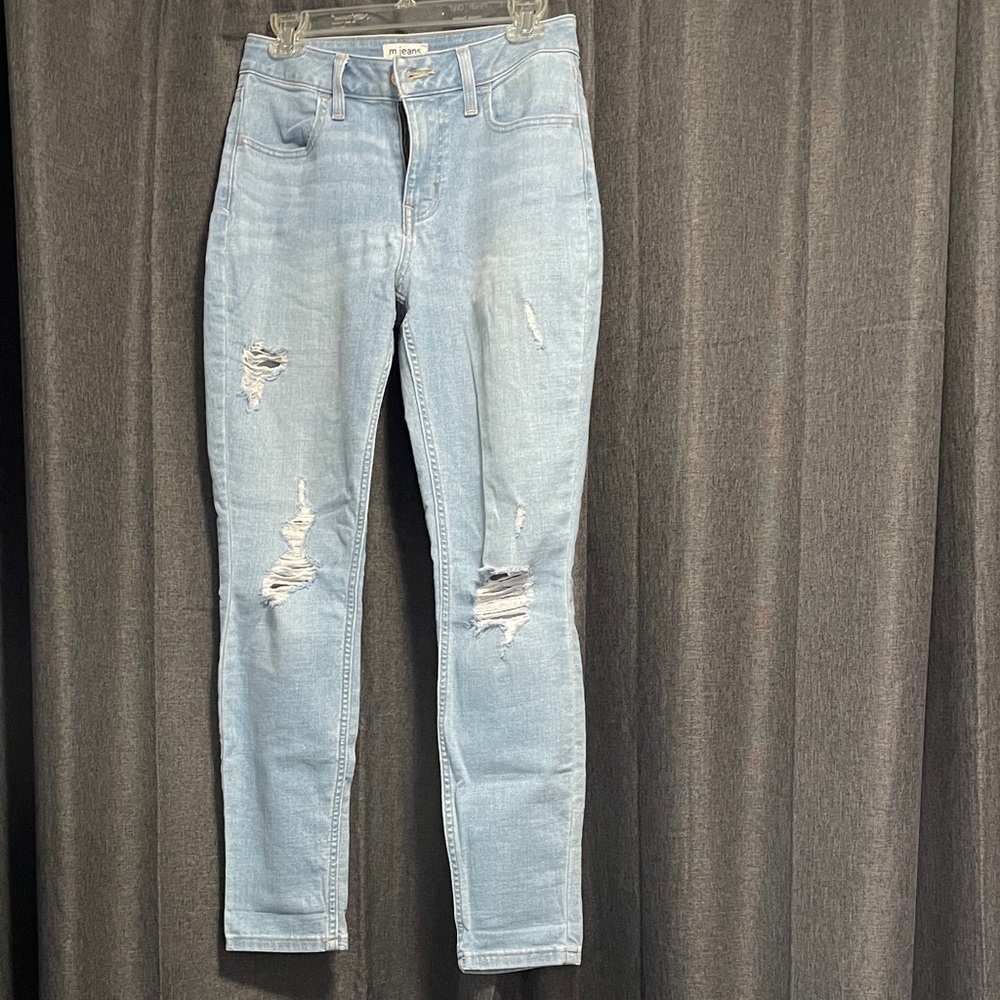 Maurices Light Blue Ripped Skinny Jeans